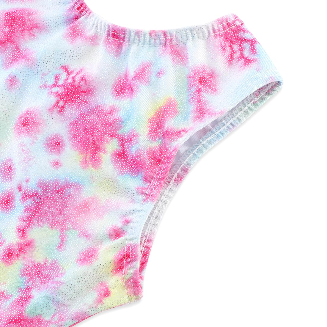 HOZIY Gymnastics Leotards for Girls Size 8-10 8-9 9-10 Years Tumbling Outfits Tie Dye Flower Floral Biketard Pink White Blue Yellow Dance Clothing Toddlers Sparkly