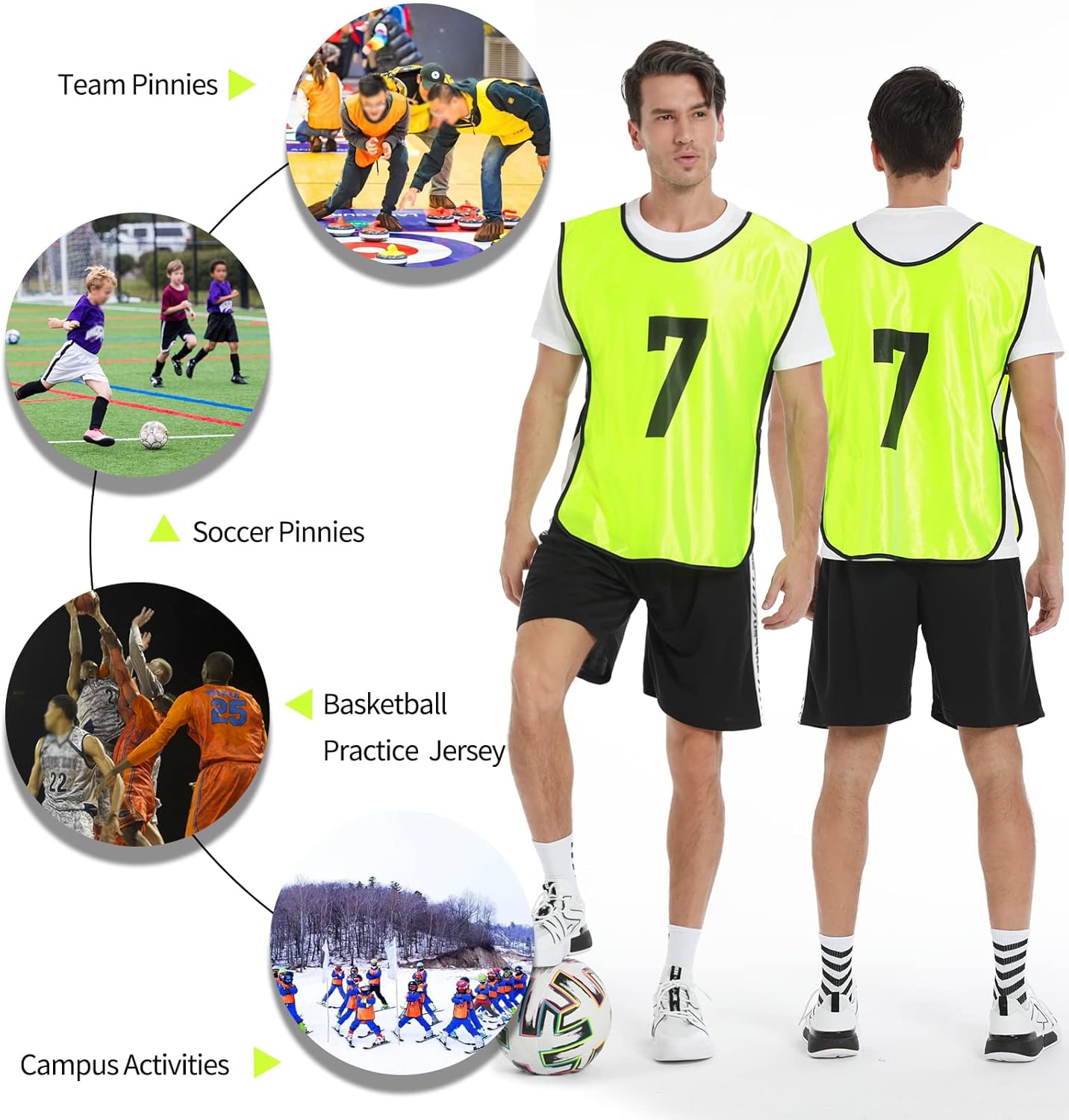Scrimmage Training Vests by [Brand Name] - 12 Pack Team Sports Pinnies | Numbered Jerseys for Soccer