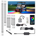 AIPSET Golf Cart LED Light Strip, LED Lights Underbody Underglow Kit, Neon Strips Lighting, Universal Compatible with EZGO Club Car Yamaha, 12V - 80V Input, Muti-Color, Music Sync & Waterproof, 12PCS