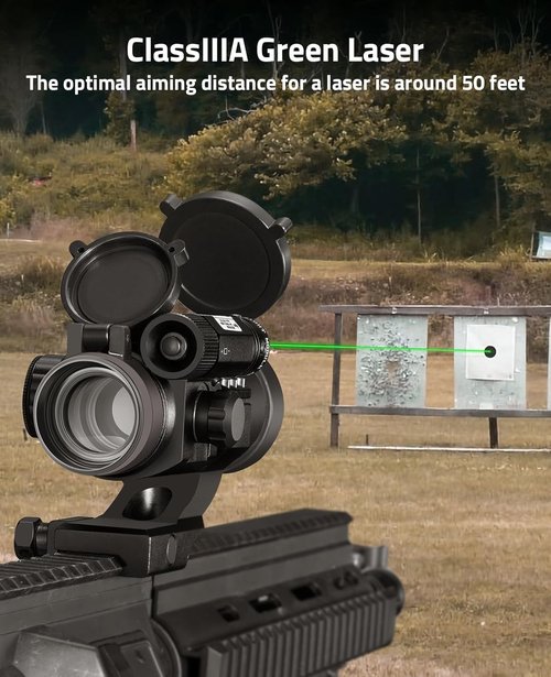 CVLIFE 1x30mm Red Dot Sight Scope - Green Laser Reflex Sight for 20mm Cantilever Mount