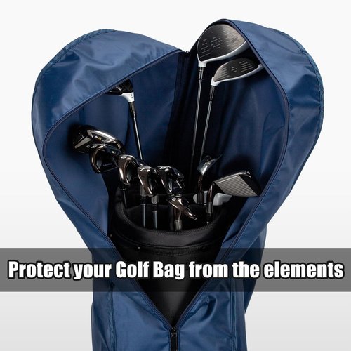 PLAYEAGLE Golf Bag Rain Cover, 300D PVC Waterproof Cover for Golf Club Bag, Durabale, Lightweight and Easy to Maneuver (Red)