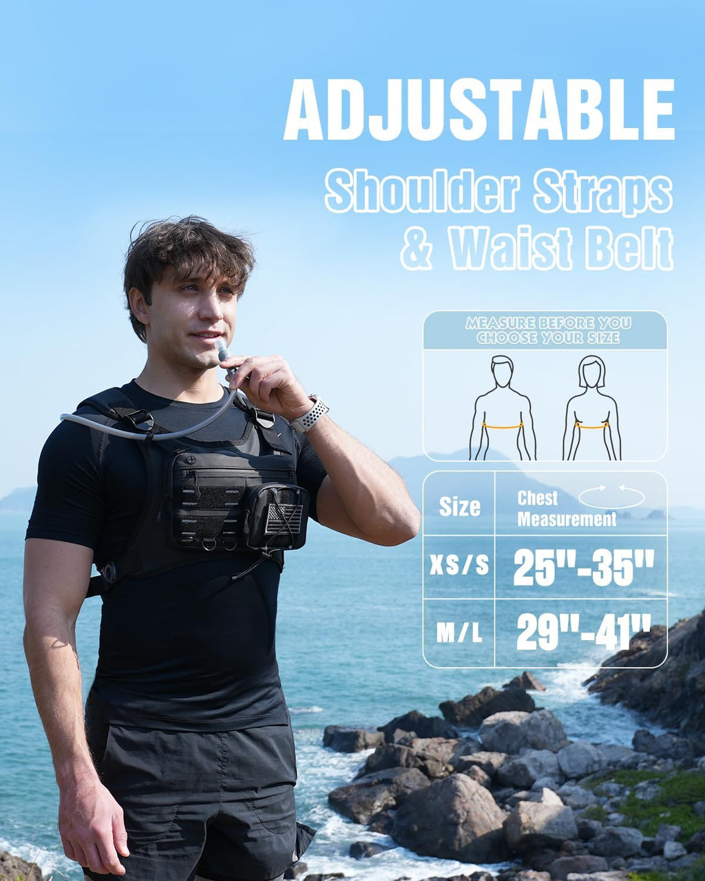 Zelvot Hydration Backpack - Lightweight Running Vest with 2L Water Bladder & Reflective Gear Holder | Ideal for Marathons