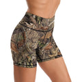 Sjazc Hunting Camo Yoga Shorts High Waisted Biker Shorts for Womens Athletic Running Workout S
