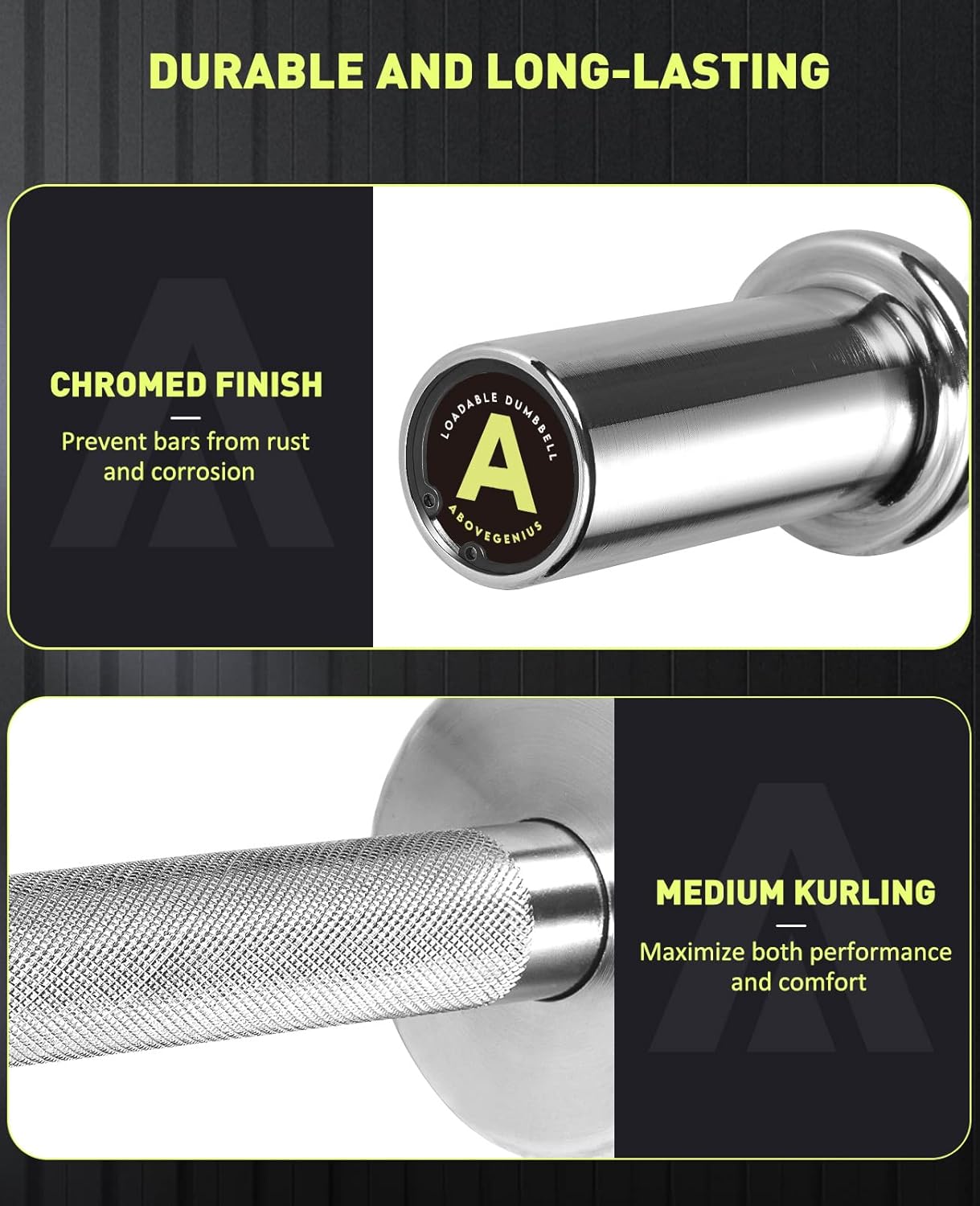 Solid Steel Olympic Dumbbell Handles by [Brand Name] - Loadable Weight Bars for 2-Inch Plates | Adjustable Home Gym Equipment
