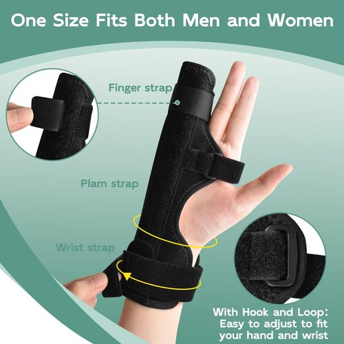 Mezeic Pinky Ring Finger Splint, Boxer Fractures Finger Support for Right & Left Hand, Metacarpal Little Trigger Fingers Immobilizer Straightener Hand Brace for Arthritis, Tendonitis, Pain Relief