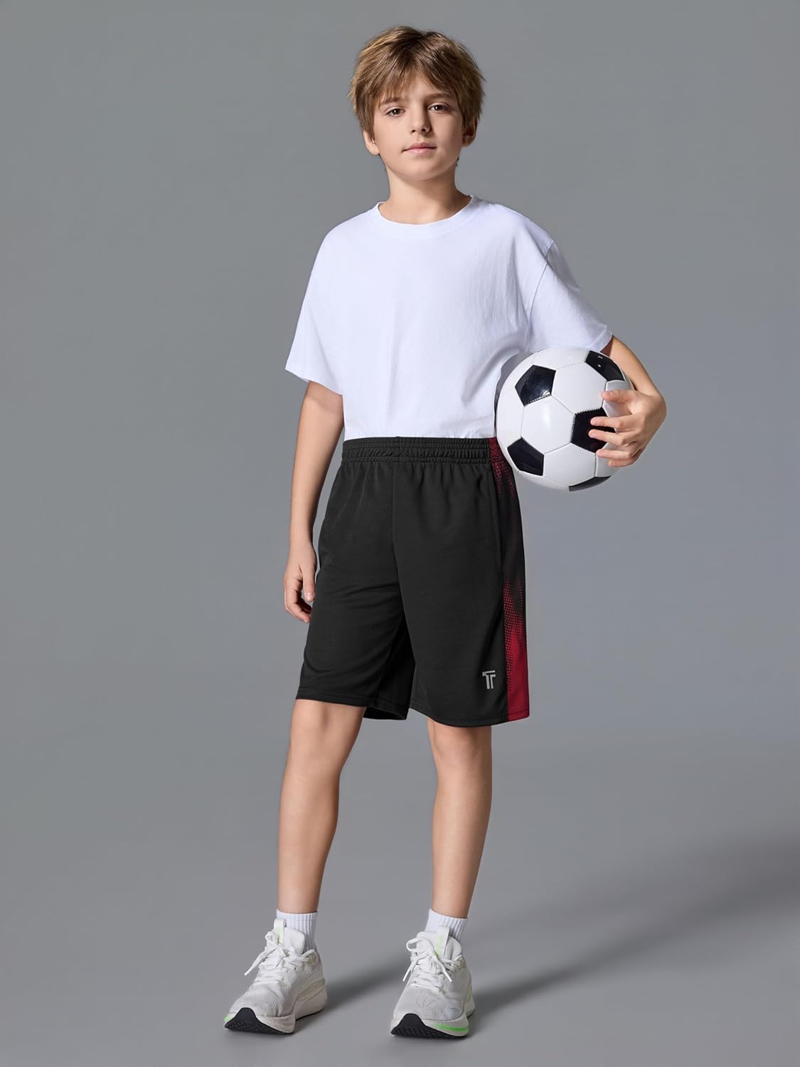 Skiennix Boys Athletic Shorts - Quick-Dry Mesh Basketball Shorts with Pockets | 5-Pack, Teen Sizes