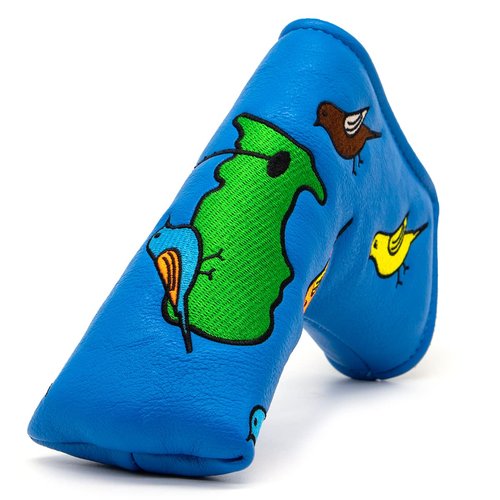 Barudan Golf Birdie&Green Golf Putter Cover Headcover Magnetic Blue PU Leather Made Golf Headcovers for Putters