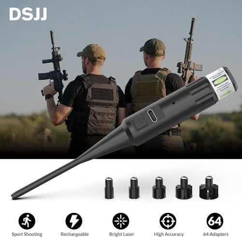 Bore Sight Laser, Professional USB Rechargeable Laser Bore Sight Kit with 64 Adapters, Fit 0.17 to 12GA Calibers, Multiple Caliber Laser Bore Sighter Powerful Support for All Gun