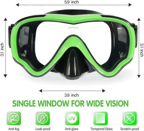 Keary Kids Swim Goggles - Anti-Fog Swimming Mask with Nose Cover for Ages 5-15 | Comfortable Fit