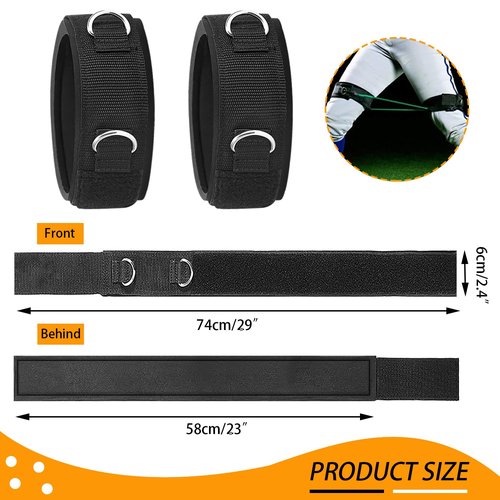 SYIGICE 2D Ring Thigh Strap, High Leg Lift Fitness Exercise Accessories, Adjustable Running Football Training Rope Taekwondo Training Band 1 Pair