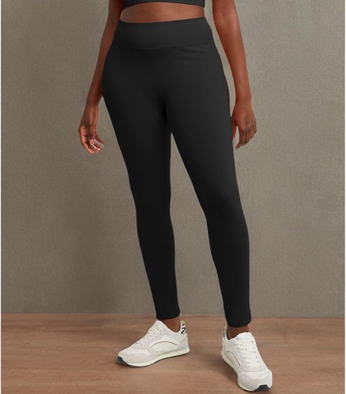 Hanes Women's Ankle-Length Leggings - Stretch Cotton-Spandex, High Waist, 27" Size