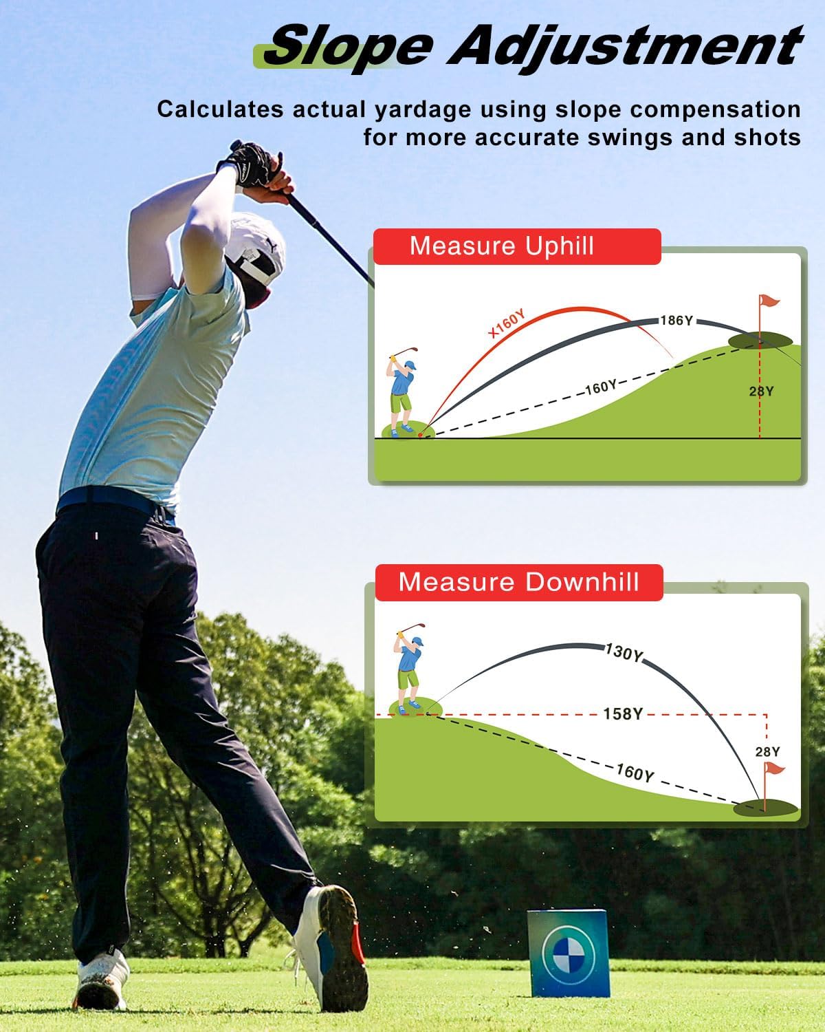 Skiennix Golf Rangefinder - 1200 Yards Range with 7X Magnification & Slope | Accurate Laser Golf Accessory