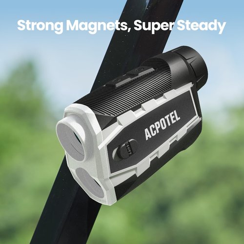 ACPOTEL Golf Rangefinder LCD Display with Slope Golf Rangefinder (Ft/Yd/M) Range Finder Golf Fast Flagpole Lock Vibration | Rechargable 2400 Feet Disc Golf Range Finder (Pro Magnetic)