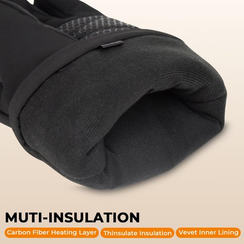 Heated Gloves Camouflage, 7.4V 3200mAh Rechargeable Heated Gloves for Men Women, Waterproof Touchscreen Electric Heating Gloves for Cold Weather Motorcycle Skiing Snowboarding Hiking Hunting Gifts