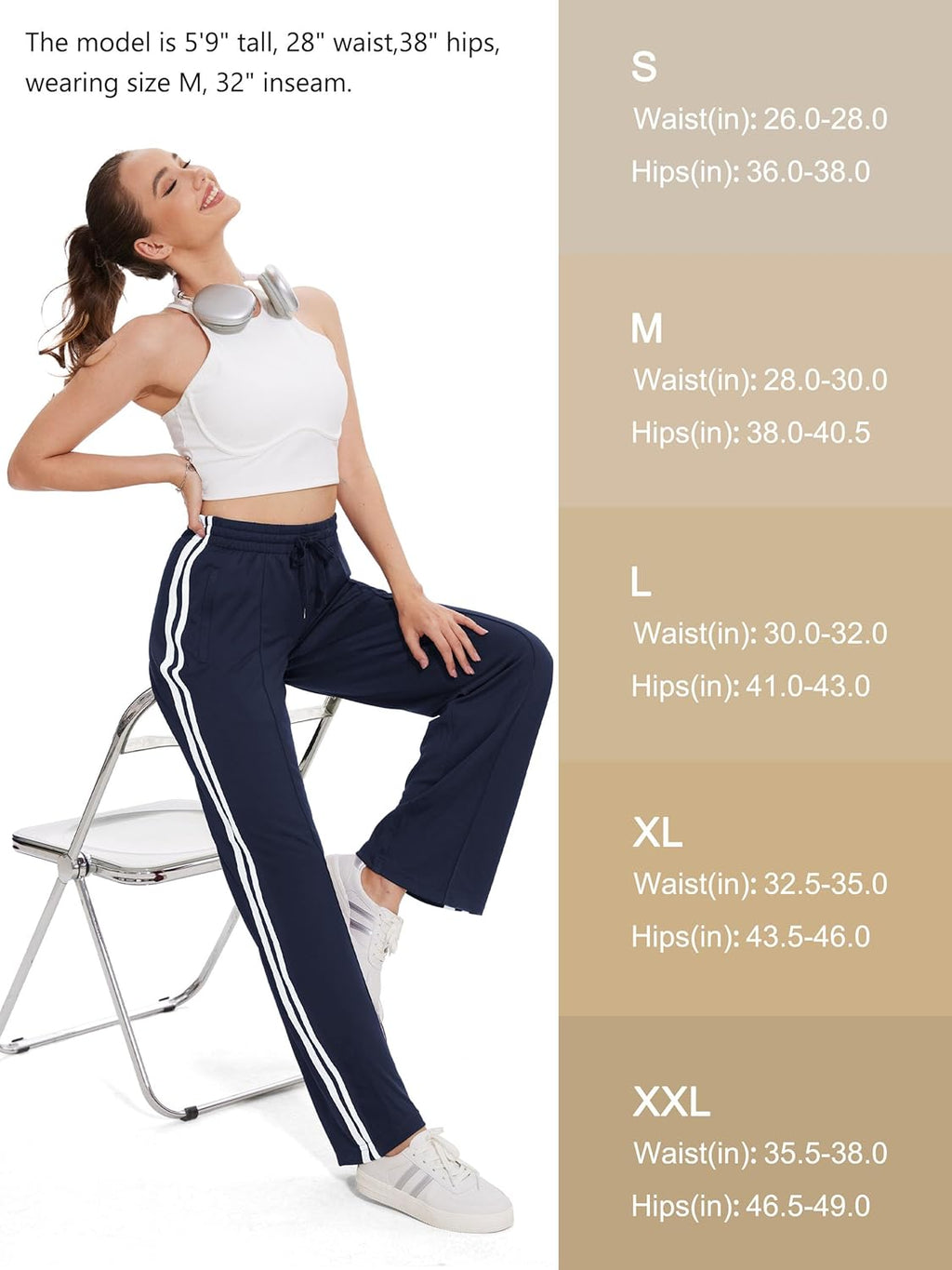 Tapata Women's Track Pants - Loose Straight Leg Athletic Jogging Sweatpants | Warm-Up Comfort, Multiple Inseams