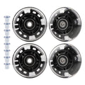 WHEELGOO 4-Pack PU Inline Skate Wheels Flashing Wheels Replacement w/Bushings for Kids Youth Children's Roller Skates (Black, 70mm)
