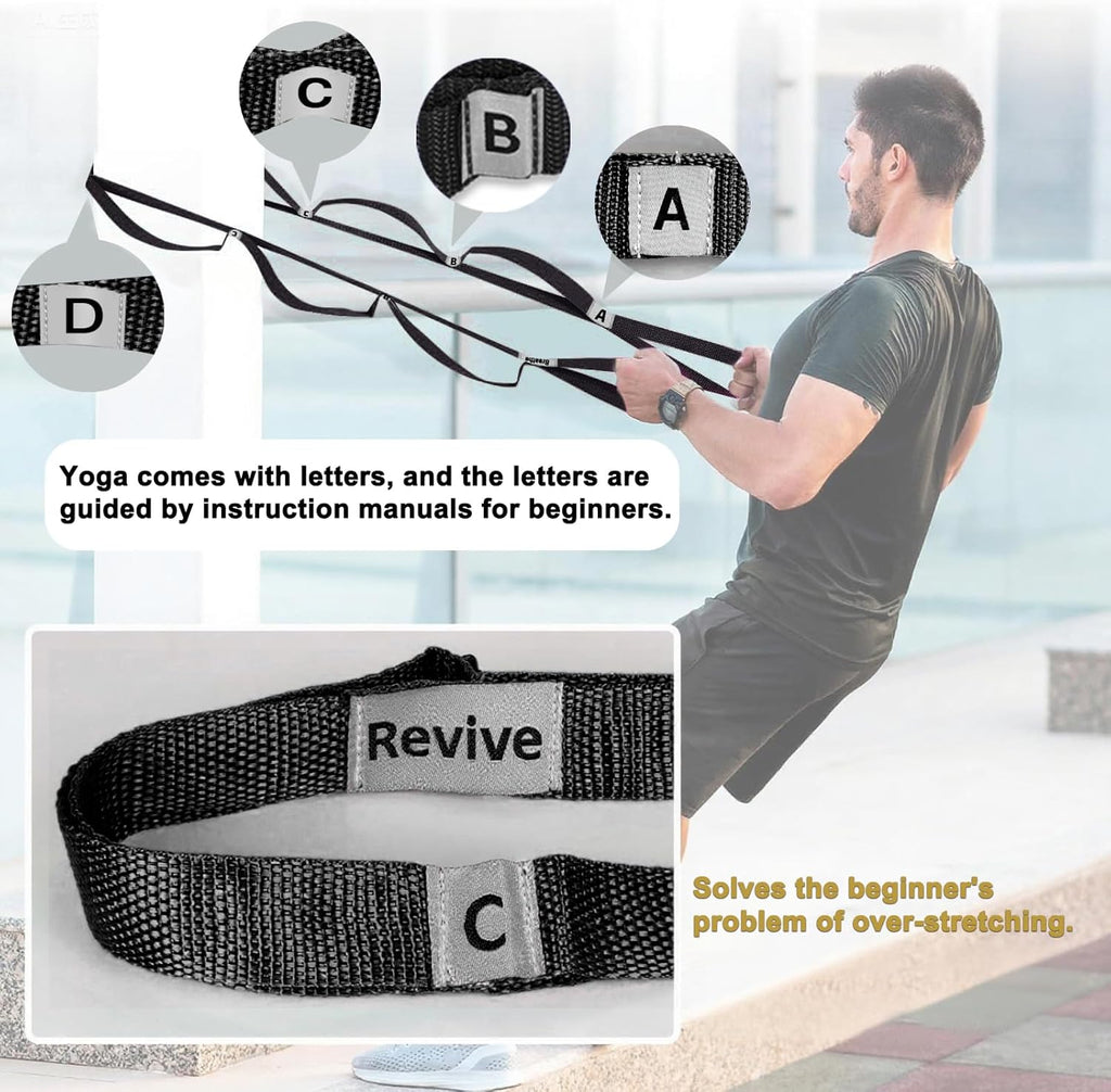 Yoga Strap by Stretching Strap - 10 Loop Non-Elastic Stretch Band for Flexibility & Physical Therapy