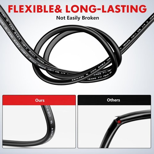 22 Gauge Wire - 2 Conductor Stranded PVC Electrical Cable | 30FT Flexible Tinned Copper for Automotive & Marine LED Lighting