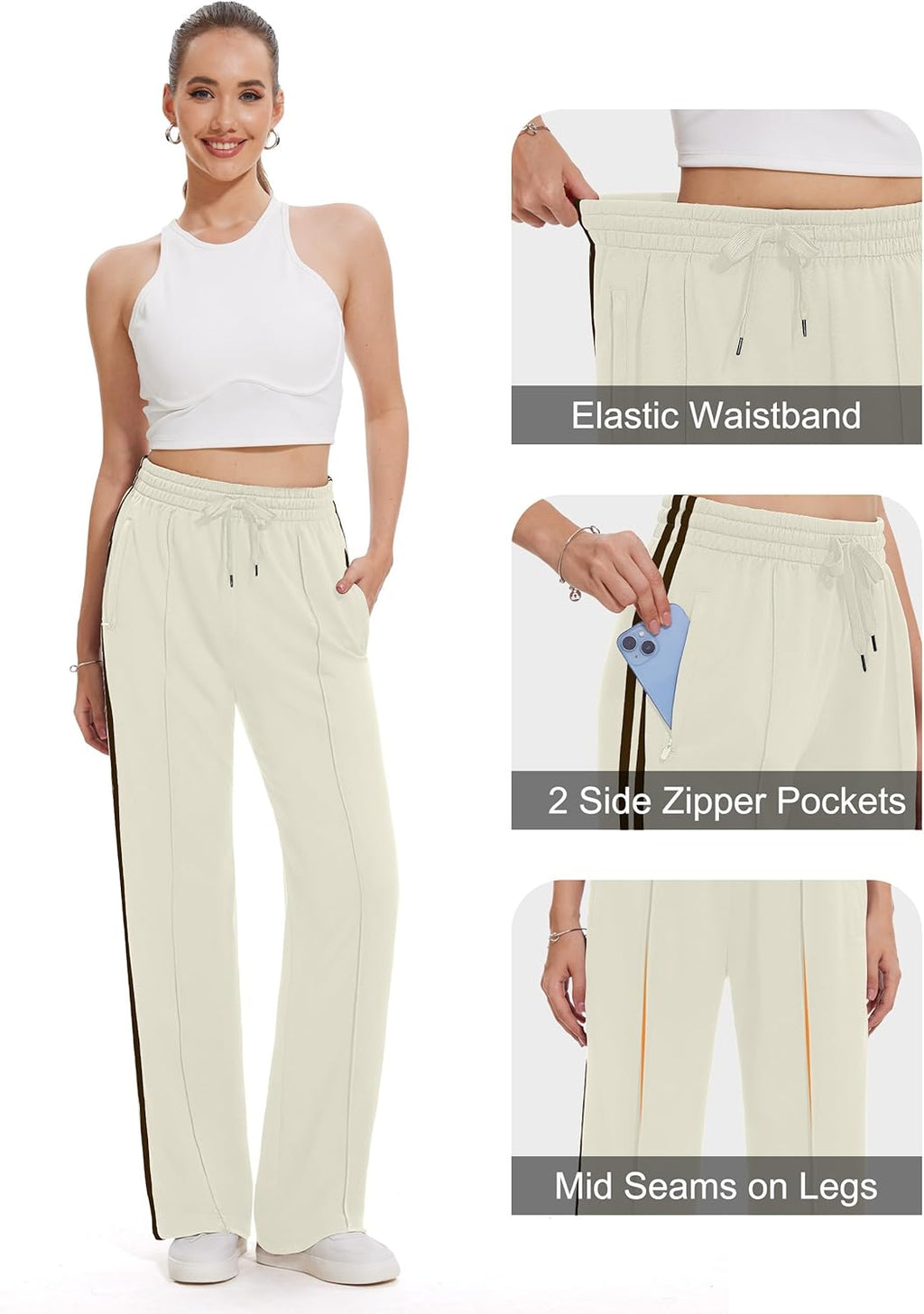 Tapata Women's Track Pants - Loose Straight Leg Jogging Sweatpants for Athletic Comfort | Multiple Inseams