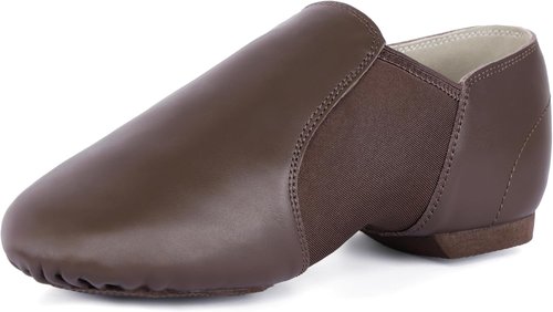 Linodes Unisex Jazz Dance Shoes - Slip-On Leather Upper for Men and Women | Comfortable Fit