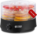 Commercial Chef Food Dehydrator - 5 BPA-Free Trays for Meat, Fruit & Veggies | 280W Adjustable Thermostat, Black