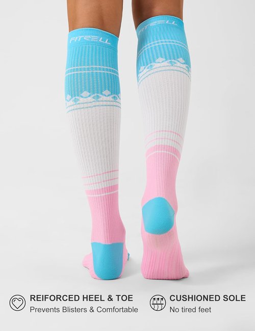 FITRELL Compression Socks for Men & Women - 20-30mmHg Circulation Support - 3 Pairs