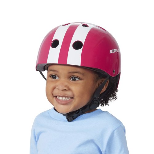 Radio Flyer Lean 'N Glide Scooter with Light Up Wheels, Kids Scooter, Red Kick Scooter, for Ages 3+ & Pink Helmet, Toddler or Kids Helmet for Ages 2-5 (AC100P)