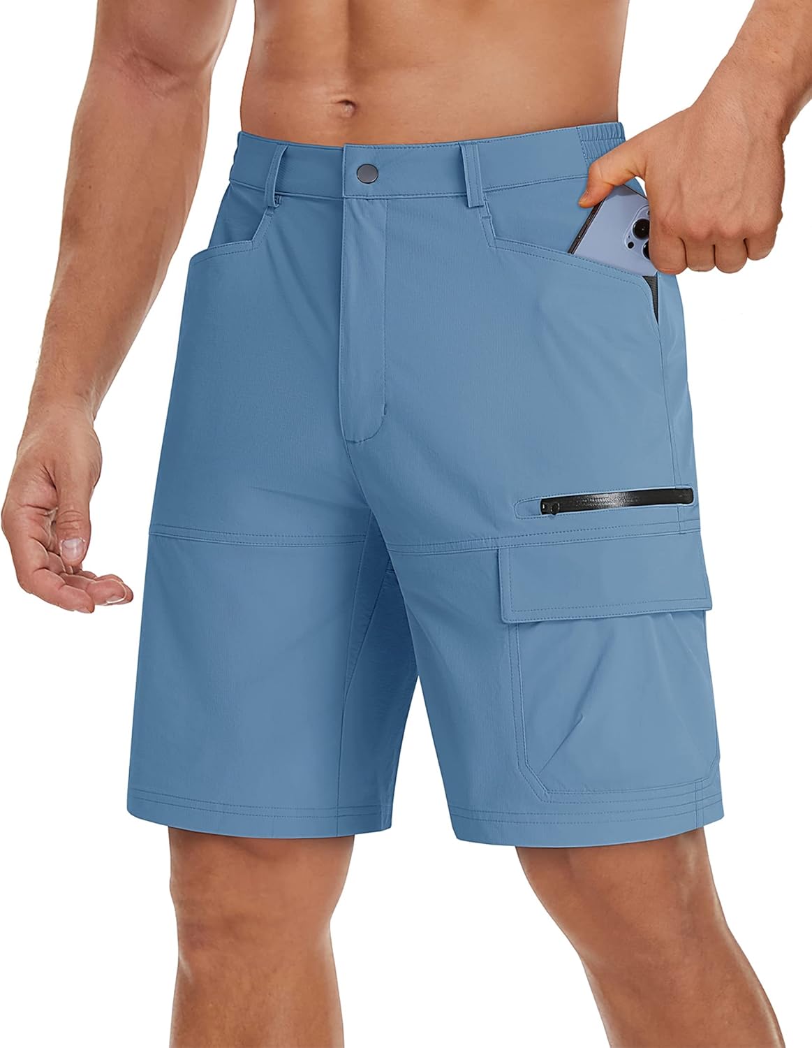 TACVASEN Men's Quick-Dry Cargo Shorts - Water-Resistant Casual Golf & Hiking Wear