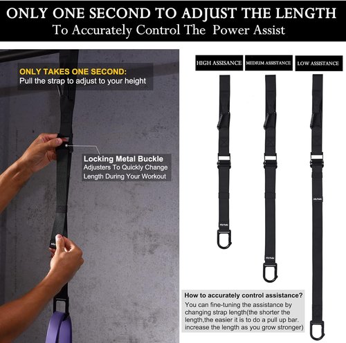 Ally Peaks Pull Up Assistance Bands - Heavy Duty Resistance Bands for Up to 410lbs | Adjustable Size & Fabric Feet/Knee Rest