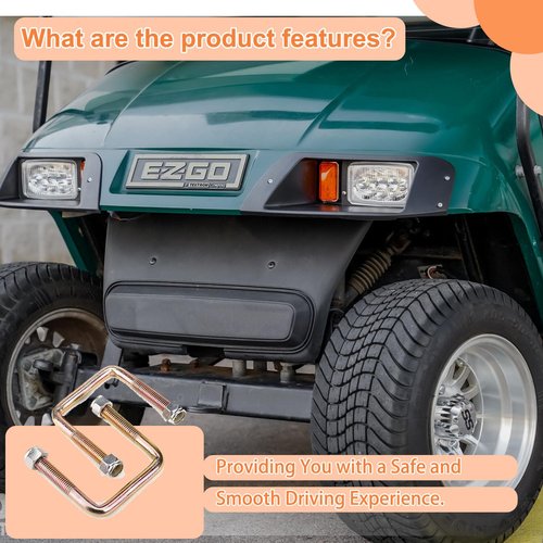 ZLX&LU EZGO Leaf Spring U Bolt Accessories, Golf Cart Rear Leaf Spring Bolt Kit, Suitable for 1994-2009 EZGO TXT Gas and Electric Golf Cart, OEM#: 00560G1, 11098G5, 72618G01-4 Pack