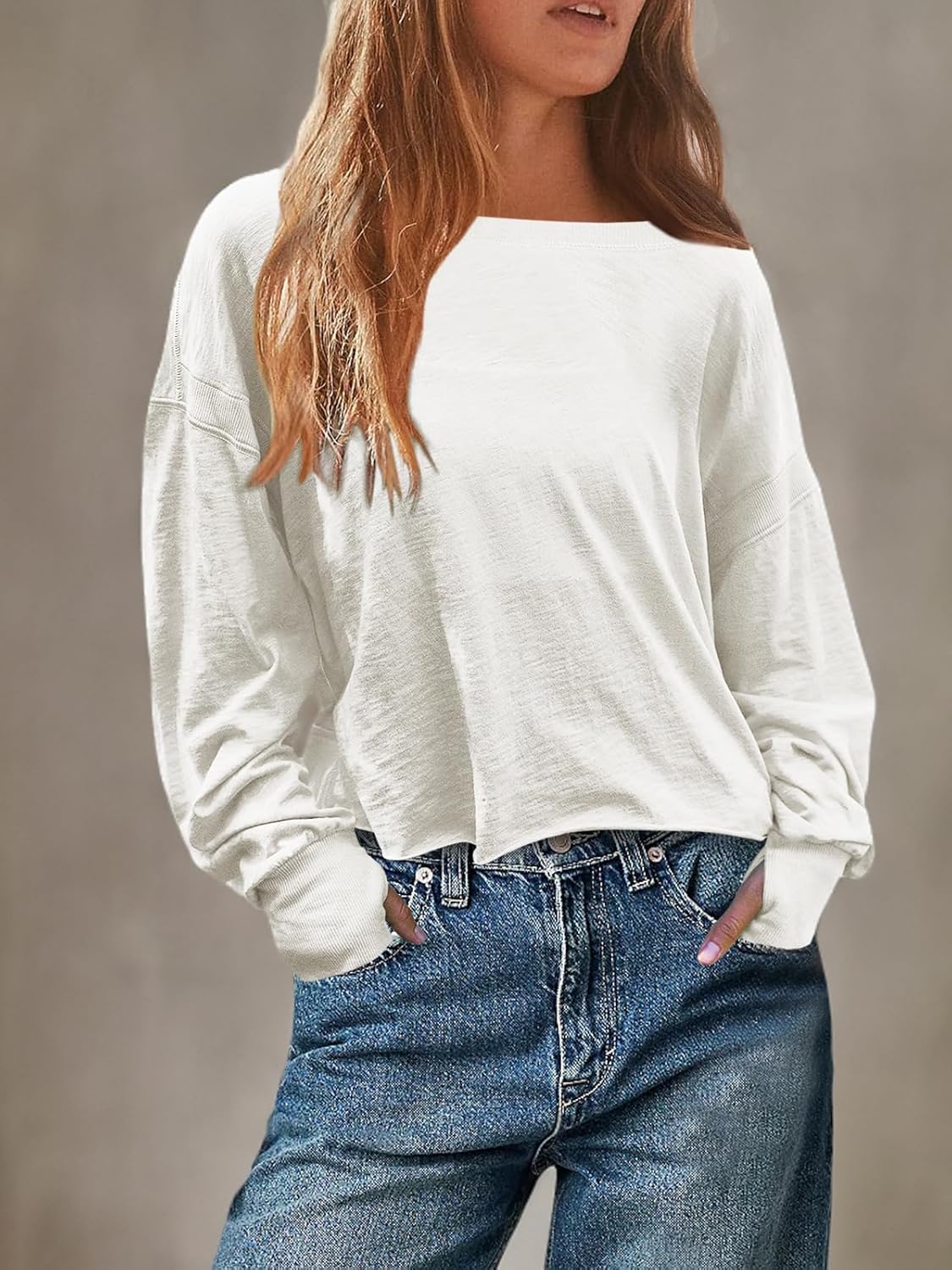 Panadila Women's Open Back Workout Top - Long Sleeve Casual Crop Running Tee for Yoga & Fitness