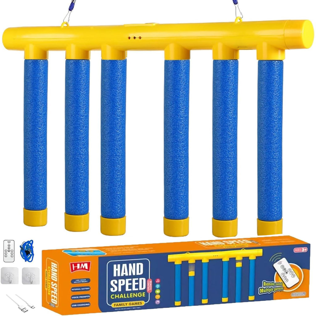 KBBYT Reflective Drop Stick Challenge Game, Catch All Drop Sticks, Hand Eye Coordination Reflex Training Toy, 3 Adjustable Speed Modes (Dark Blue)