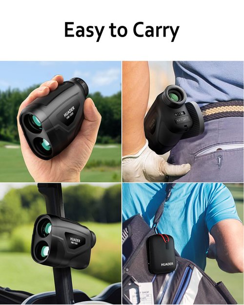 HUADER Golf Rangefinder with Slope Switch, Red/Green OLED Display Laser Range Finder with High-Precision, Magnetic Strip, Flagpole Locking Vibration, Rechargeable, 1093 Yards Range Finders for Hunting