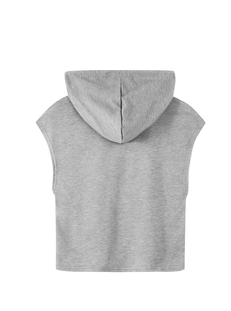 Remidoo Women's Sleeveless Hoodies Crop Tank Top, Grey, Medium