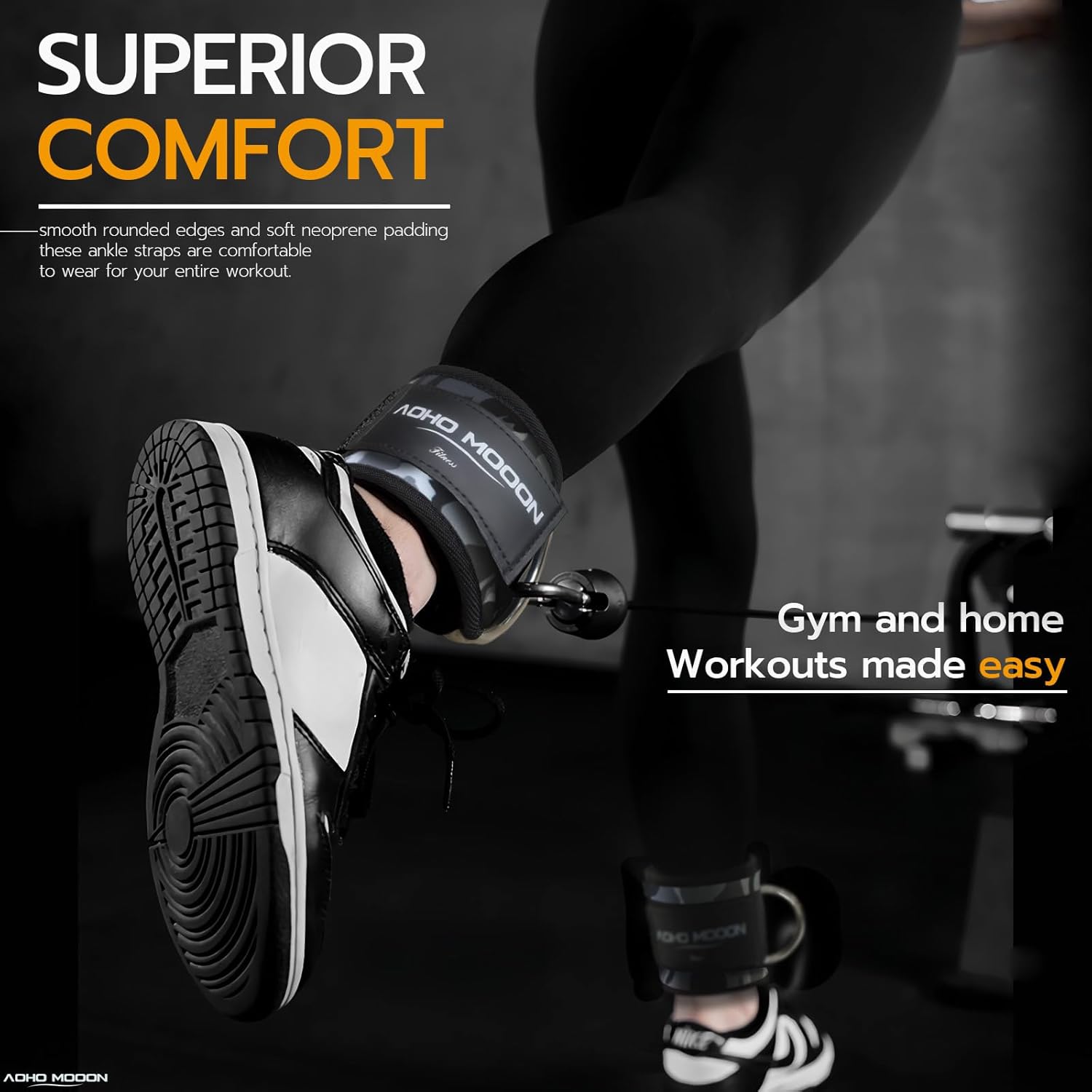 Regine Switzerland Adjustable Ankle Straps - Comfortable Gym Leg Straps for Glute Workouts | One Size Fits All