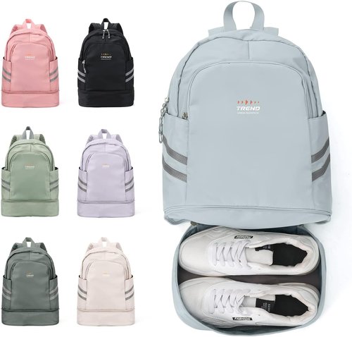 Coofay Gym Backpack for Women - Waterproof Sports Bag with Shoe Compartment | Lightweight Travel Design