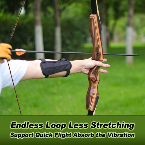 Deerseeker Archery Bowstring Set with 2 Nocking Points Dacron Recurve Bow String Replacement 12, 14, 16 Strands for Traditional Longbow Bow Shooting 48-70 inches (1pcs)
