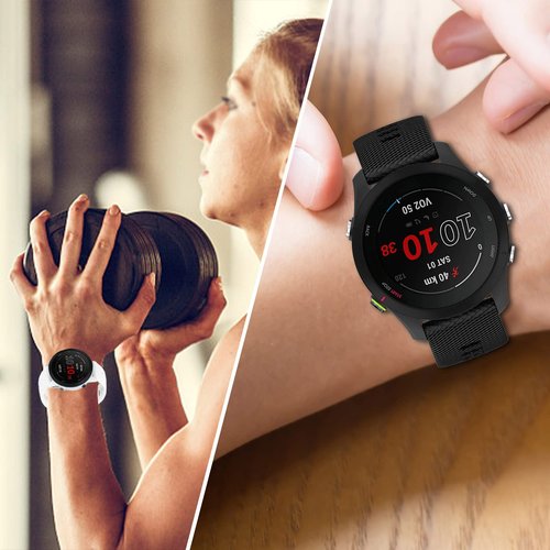 Miimall (3 Pack) Compatible for Garmin Forerunner 255 Silicone Band, 18mm Width Adjustable Soft Silicone Waterproof Replacement Watch Strap Band for Garmin Forerunner 255 Music