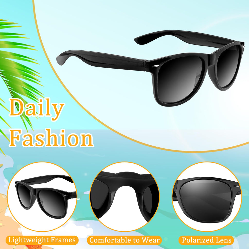ASTARON Black Novelty Sunglasses Bulk, 6 Pack Black Novelty Sunglasses Party Favors for Summer Beach Pool Wedding Party,Great Gift for Pool, Birthday Party Supplies Goody Bag Favors
