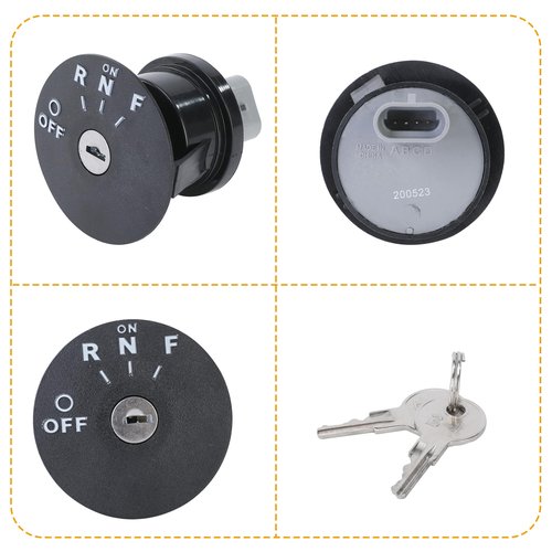 MIXOPOLY Golf Cart Ignition Key Switch Kit for EZGO RXV 2008-up Electric Golf Cart with 4 Gear Position, 4 Terminal and 2 Spare Keys,OEM 605637,611283,609682