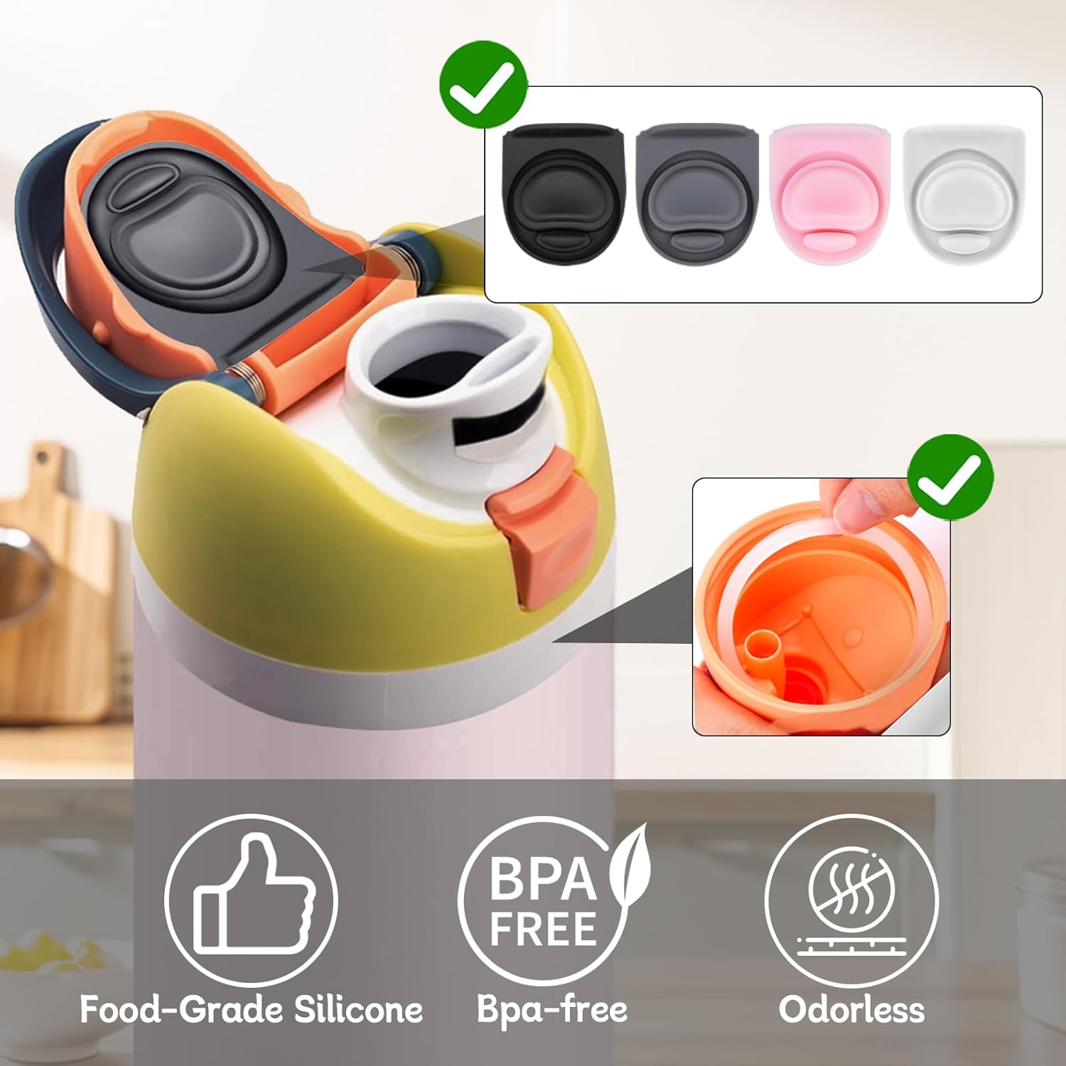Owala Replacement Rubber Stopper & O-Ring Gasket - Compatible Water Bottle Lid Seal for 24oz & 32oz