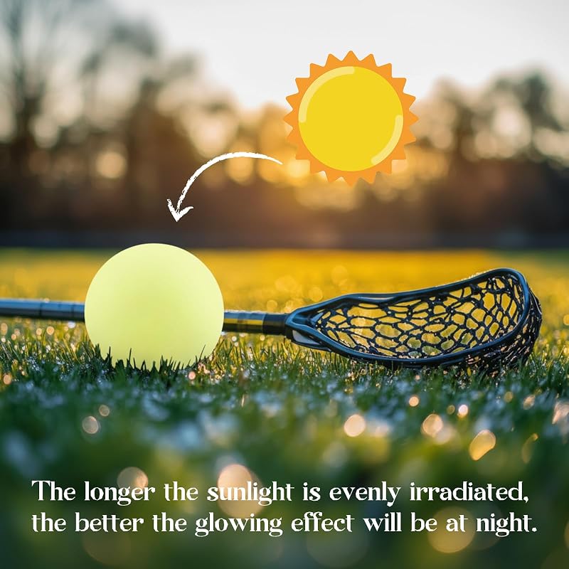 Glow in the Dark Lacrosse Balls Official Size - Six Pack, Green+6 - Soulchen