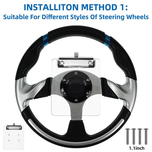 TakeLook Golf Cart Steering Wheel Scorecard Holder with Pencil Holder for Club Car/EZGO/YA G29/Icon I40/Star Car/Excar and Other Most Golf Carts. 5mm Thick Acrylic More Sturdy. (Clear)