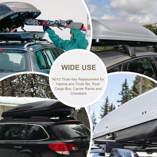 N010 Thule Replacement Keys,Thule Series Frame Key,Replacement Keys for Thule Ski, Roof,Cargo Box, Carrier Racks and Crossbars[Code N010 or N010R-010R]