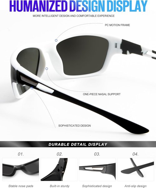 KALIYADI Polarized Sunglasses - UV Protection Sports Glasses for Men | Ideal for Driving, Cycling, Fishing