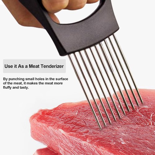 JAYVAR Onion Holder - Stainless Steel Vegetable Cutter for Slicing Onions, Tomatoes & More | Food Slicer Tool