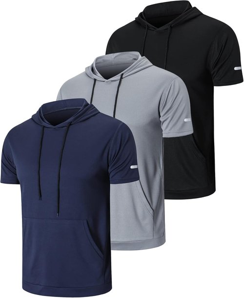 Frueo Men's Athletic T-Shirts - Quick Dry Moisture-Wicking Short Sleeve Mesh | 1/3 Pack