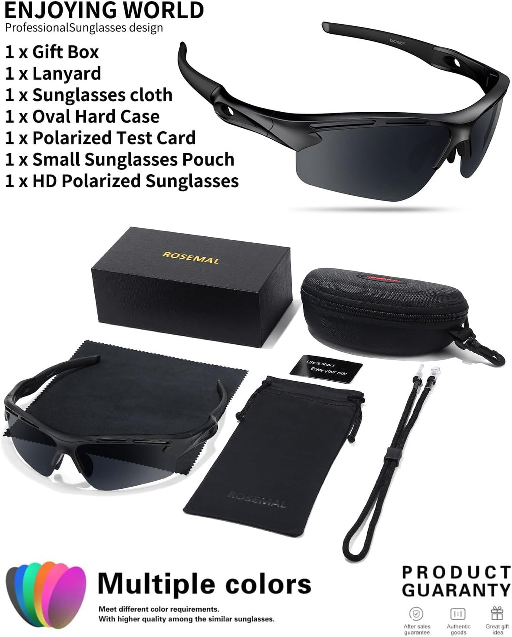 Polarized Sports Sunglasses | UV400 Protection for Men & Women - Lightweight TR90 Design