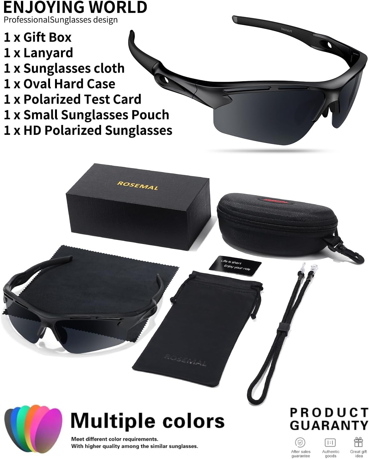 Polarized Sports Sunglasses | UV400 Protection for Men & Women - Lightweight TR90 Design