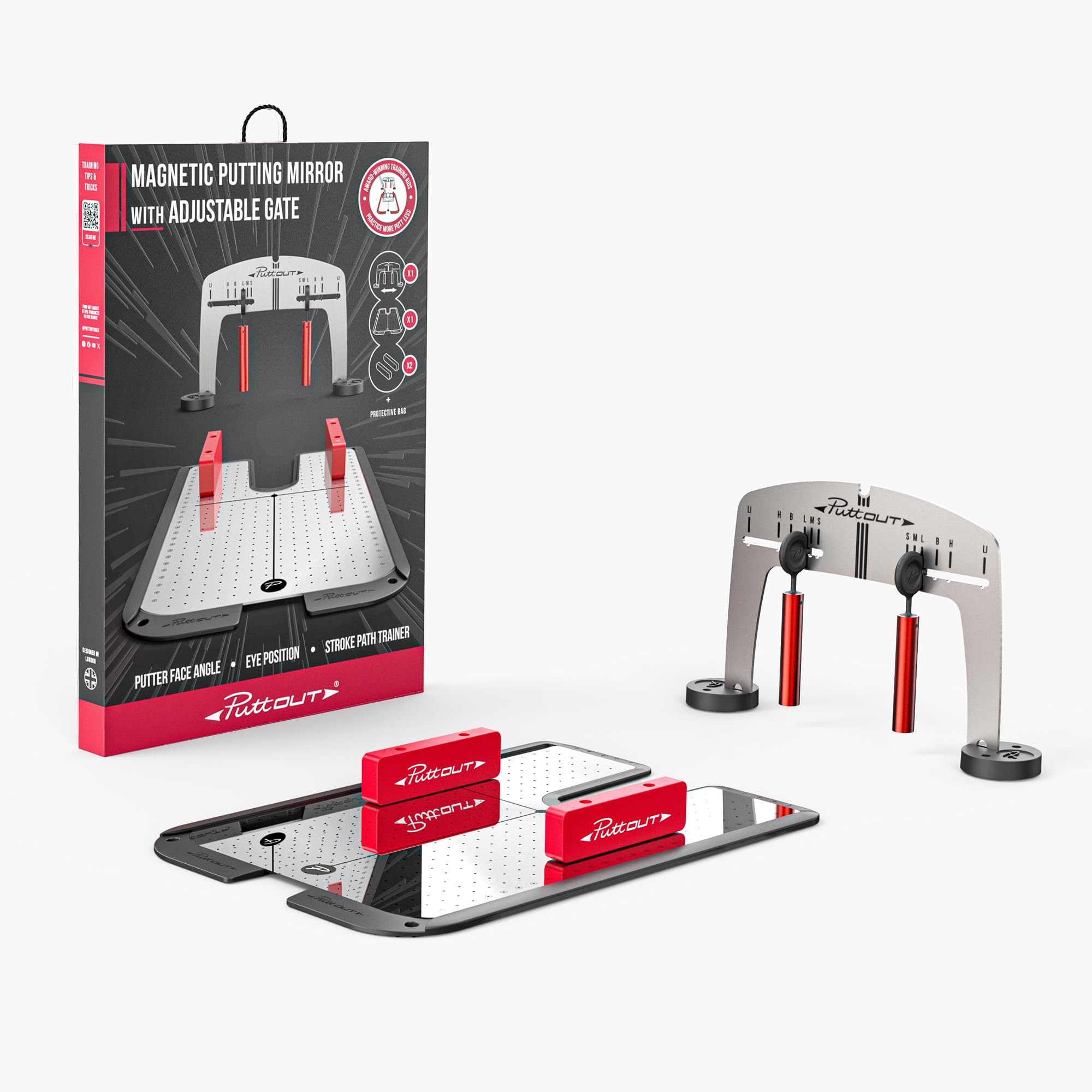 PuttOUT Magnetic Putting Mirror with Adjustable Gate
